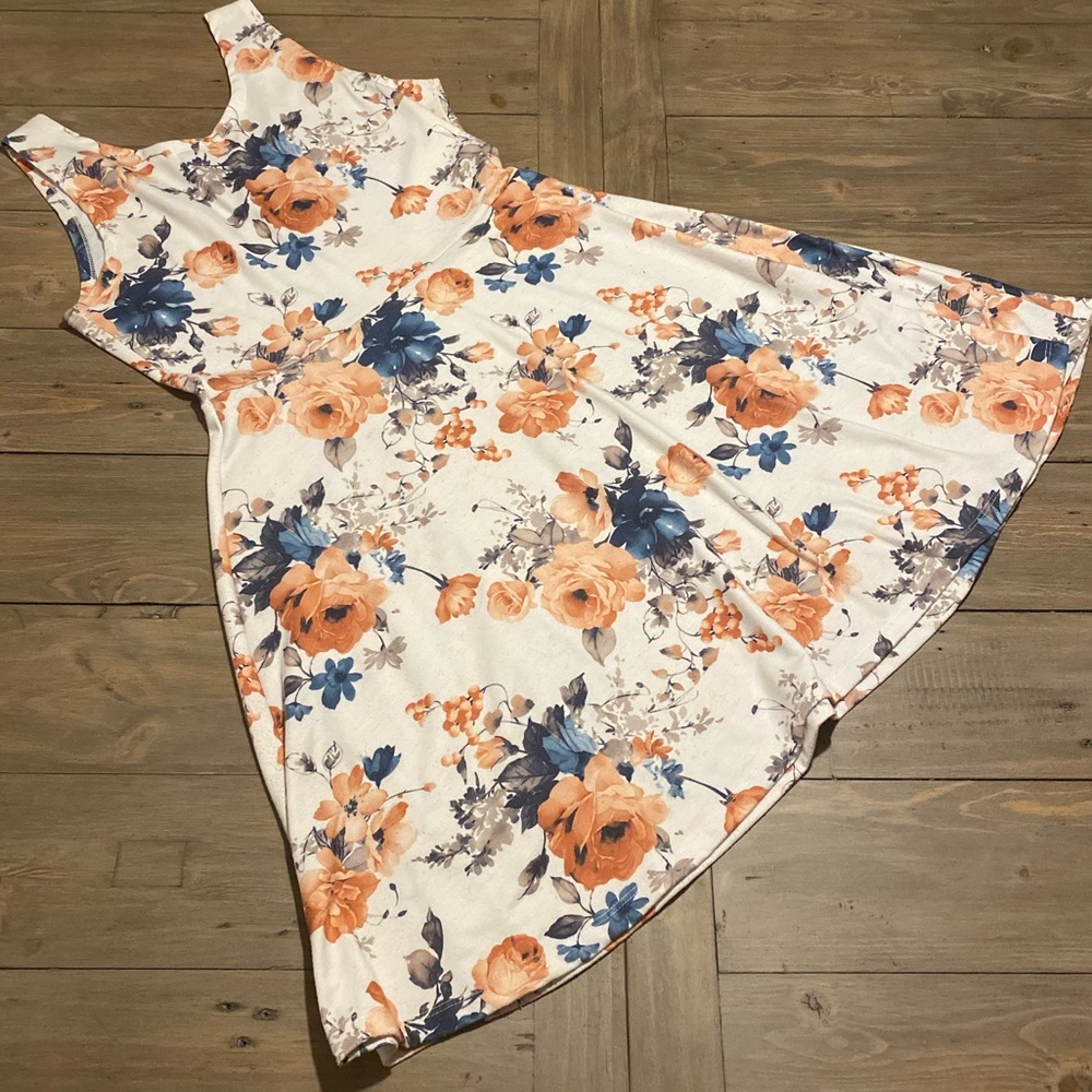 Tom’s Ware Floral A-line Floral Mini Dress - size L